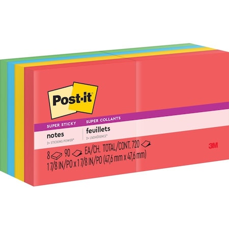 POST-IT Notes, 2X2, 8Pk, Assrtd Pk MMM6228SSAN